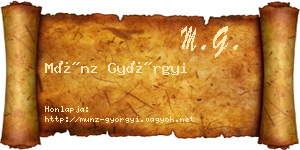 Münz Györgyi névjegykártya